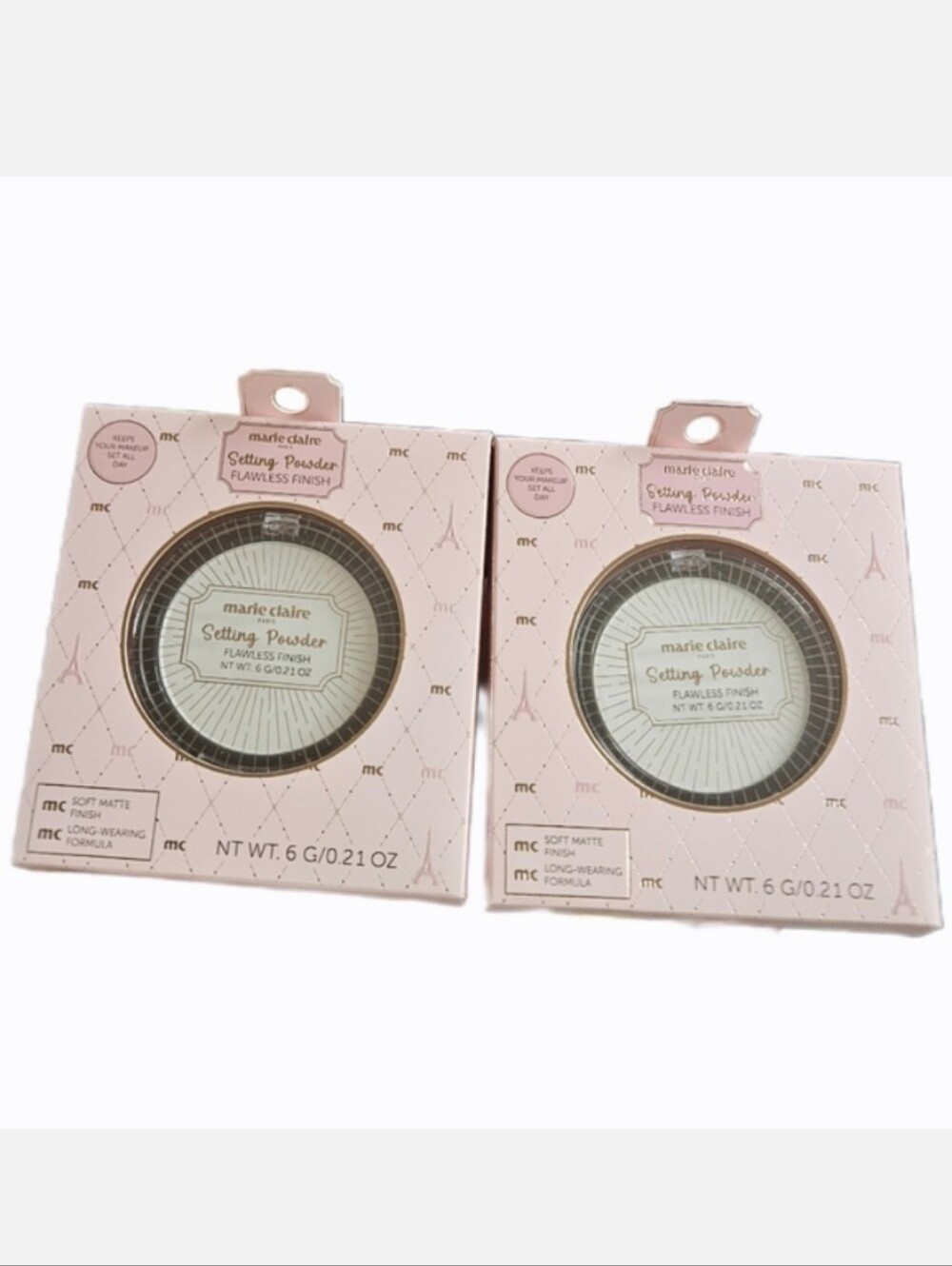 NWT 》2×《 MARIE CLAIRE PRESSED TRANSLUCENT SETTING POWDERS FOR FACE!
